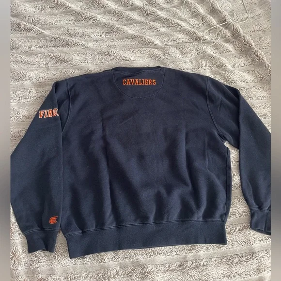 Colosseum Navy and Orange UVA Virginia Cavaliers Crewneck Sweater size Large - Picture 5 of 8